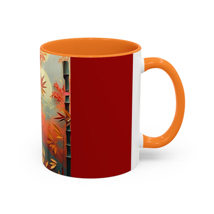 Red Panda at an Autumn Bamboo Grove Colorful Mugs (11oz, 15oz)