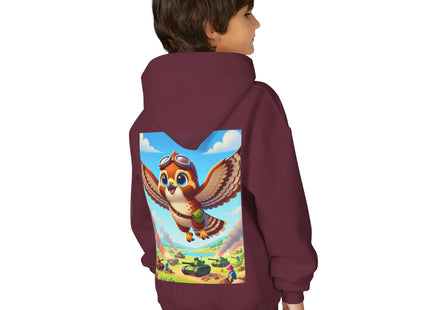 Red-Tailed Hawk in Battle Youth Heavy Blend Hooded Sweatshirt
