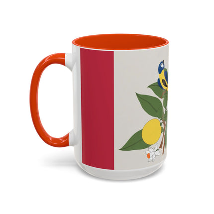 Blue Tit & Butterfly Colorful Mugs – Spring Harmony & Delicate Beauty