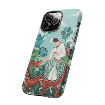 🐉🌿 The Dragon Keeper Phone Case – Art Deco Floral Fantasy