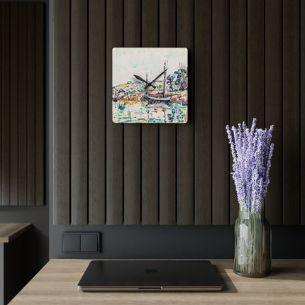 Concarneau by Paul Signac Acrylic Wall Clock, Round and Square