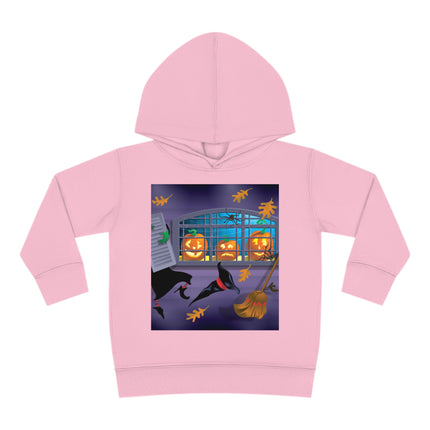 Whimsical Halloween Mischief Toddler Pullover Fleece Hoodie