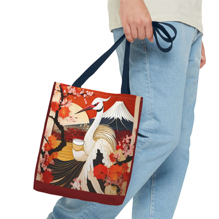 Crane at an Autumn Vineyard Tote Bag (AOP)