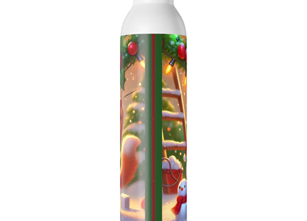 Naughty or Nice Kitten Christmas Slim Water Bottle