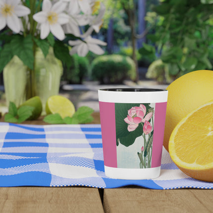 Blooming Lotus Flowers by Ohara Koson Ceramic Shot Glass