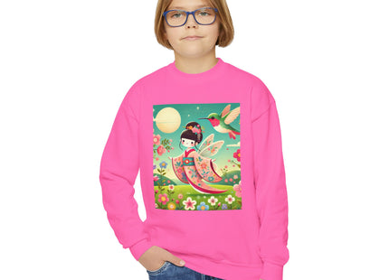 Geisha Fairy and the Hummingbird Blossom Youth Crewneck Sweatshirt