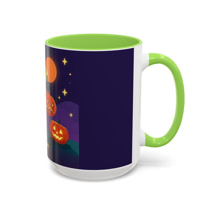 🎃🕯️ Moonlit Pumpkin Masquerade Colorful Mug – Whimsical Halloween Charm