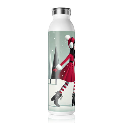 Red Sled & Curious Cats Slim Water Bottle