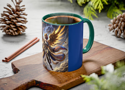 Valkyrie Descending Through Storm Colorful Mugs (11oz, 15oz)