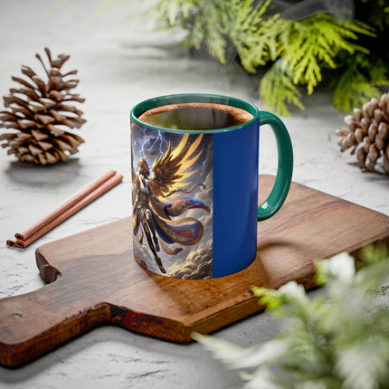 Valkyrie Descending Through Storm Colorful Mugs (11oz, 15oz)