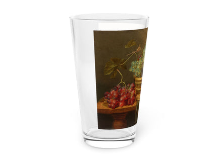 Basket of Grapes and a Pomegranate on a Table by Jacob van Hulsdonck Glass, 16oz