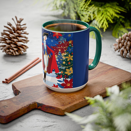 🎭❄️ The Christmas Masquerade Lady Colorful Mug – Art Deco Holiday Fantasy
