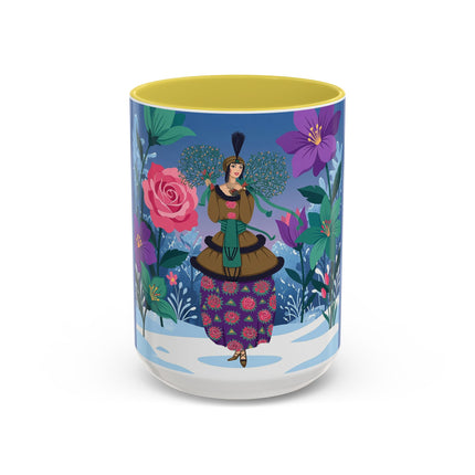 🌹❄️ The Holly Rose Of Winter Colorful Mug – Art Deco Christmas Garden