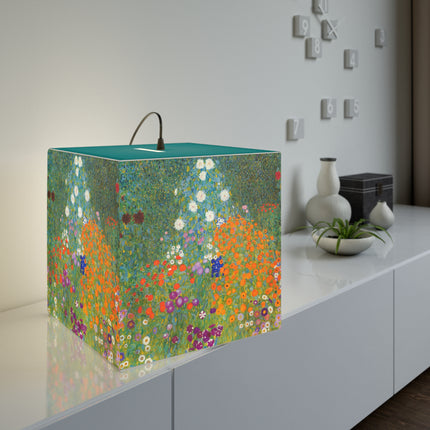 Cottage Garden by Gustav Klimt Light Cube Lamp