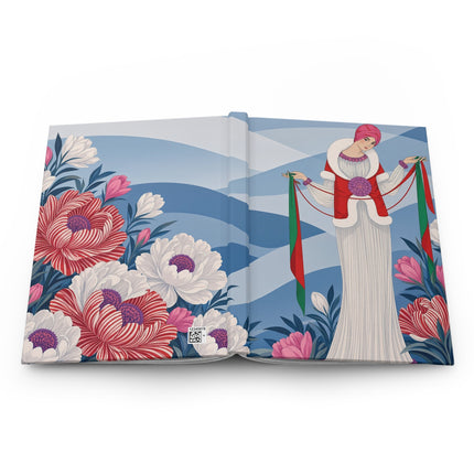 🌸🎀 The Lady Of The Ribbon Garden Hardcover Journal – Art Deco Floral Elegance