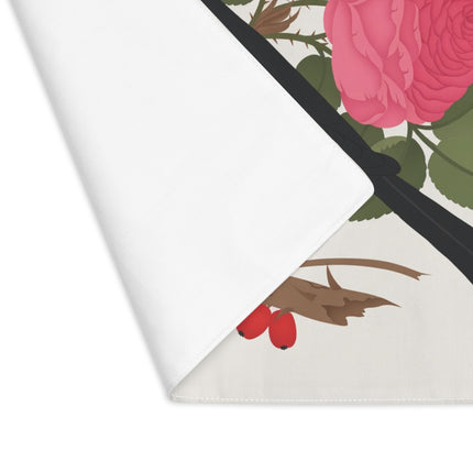 Blackbird & Rose Placemat – Timeless Elegance & Nature's Harmony