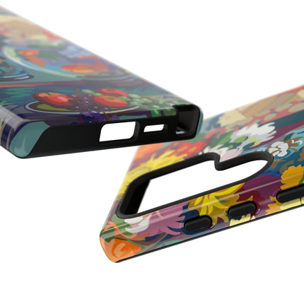Floral Fishbowl Still Life Phone Case – Vibrant Harmony & Colorful Life