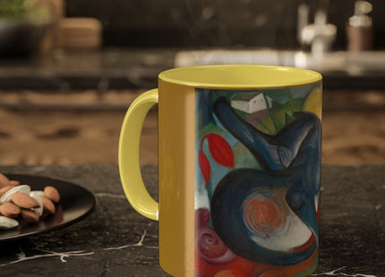 Two Cats, Blue and Yellow by Franz Marc Colorful Mugs, 11oz
