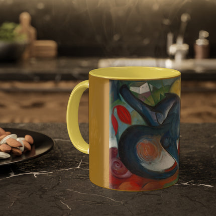 Two Cats, Blue and Yellow by Franz Marc Colorful Mugs, 11oz