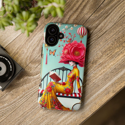 Reading In A Painted Garden Phone Cases
