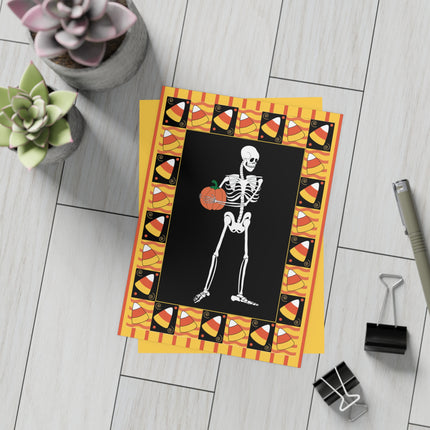 Candy Corn Skeleton Postcards (envelopes included) - Bundles of 10, 30, 50 Pieces