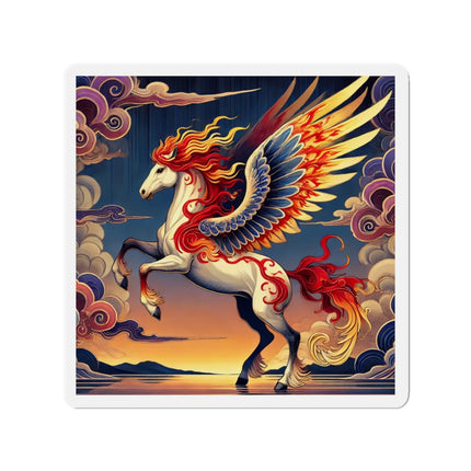 Flame-Winged Horse at Sunset Die-Cut Magnets (4 Sizes)