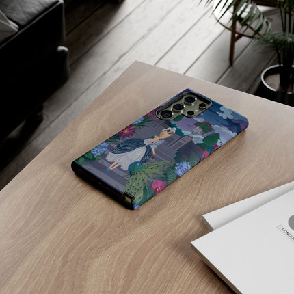 🦚🌸 The Peacock Garden Terrace Phone Case – Art Deco Floral Elegance