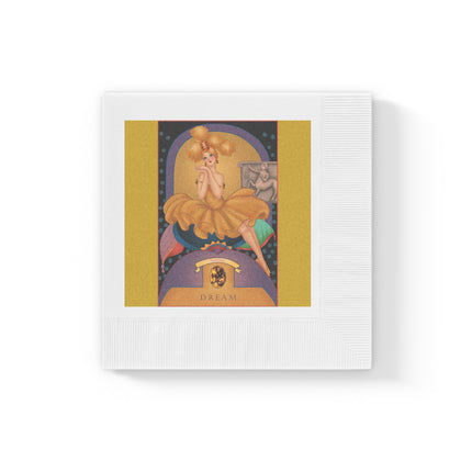 November & Topaz Zodiac White Coined Napkins