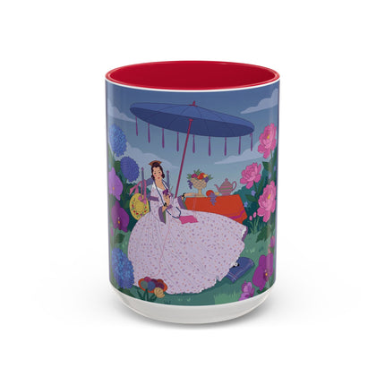 The Lady Of The Garden Tea Party Colorful Mugs – Art Deco Floral Elegance