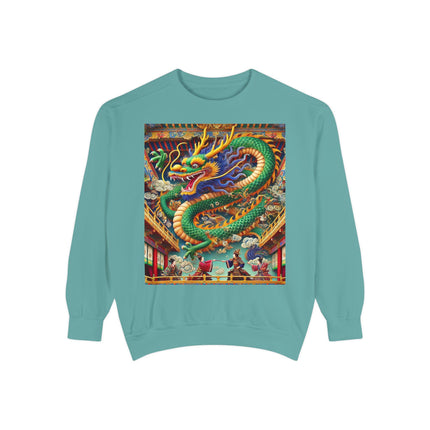 Tibetan Dragon Over Kabuki Duel Sweatshirt