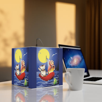 Embarking on a Moonlit Journey Light Cube Lamp