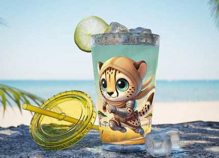 Swift Cheetah Sunsplash Tumbler with Straw, 16oz
