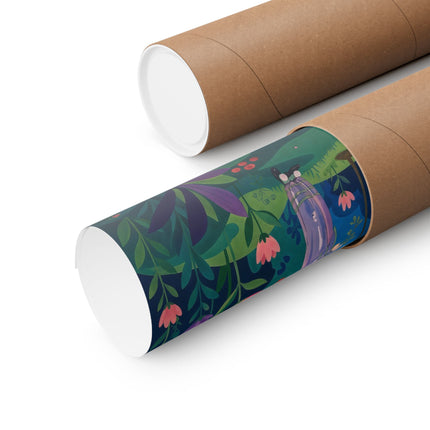 🦋🌷 The Secret Flower Forest Matte Vertical Poster – Art Deco Botanical Whimsy