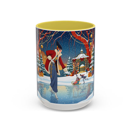 ⛸️🎄 The Christmas Skating Pavilion Colorful Mug – Art Deco Holiday Fantasy