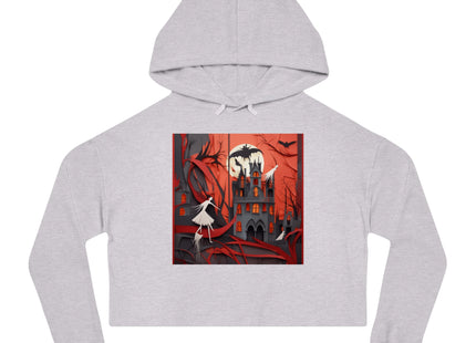 Halloween Night Scene Women’s Cropped Hooded Sweatshirt