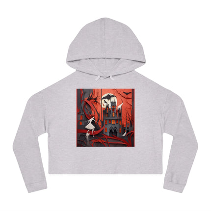 Halloween Night Scene Women’s Cropped Hooded Sweatshirt