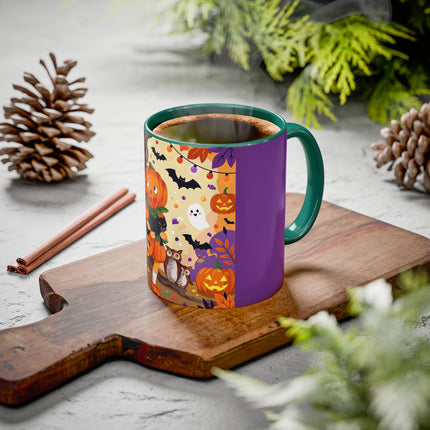 🎃🐈‍⬛ The Pumpkin Child’s Halloween Parade Colorful Mug – Whimsical Storybook Charm