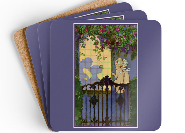 Whispers of Love Corkwood Coaster Set