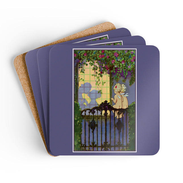 Whispers of Love Corkwood Coaster Set