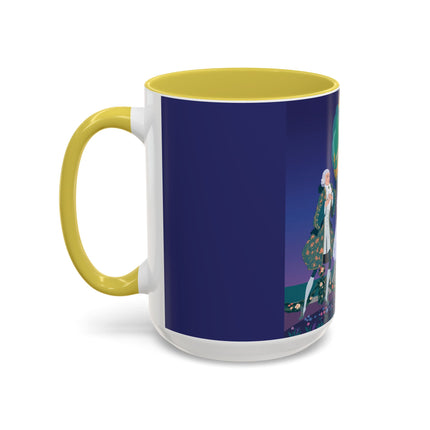 Moonlit Garden Waltz Colorful Mug (11oz, 15oz) – Rococo Romance, Garden Elegance & Enchanted Dance