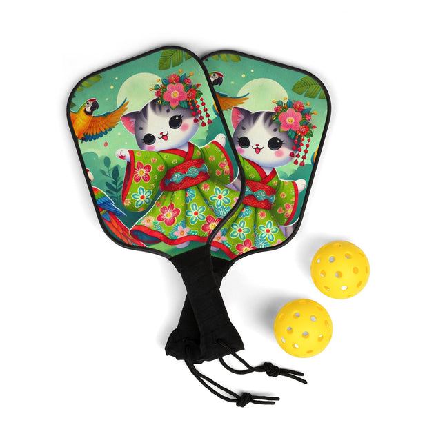 Parrot Dance of the Geisha Kitten Pickleball Kit – Tropical Twirls & Vibrant Vibes