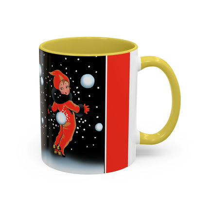 A Festive Snowball Toss Colorful Mugs (11oz, 15oz)