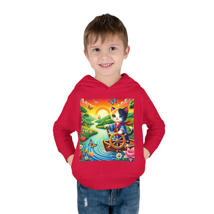 Sailor Kitten’s River Adventure Toddler Pullover Fleece Hoodie