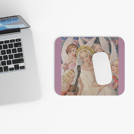Madonna with Child Surrounded by Musical Angels by Gerda Wegener Mouse Pad, Rectangle