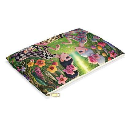 The Spring Gambit: A Fairy’s Move Flat Pouch – Whimsical Chess & Spring Magic