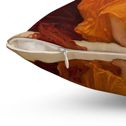 Flaming June by Frederic Leighton Spun Polyester Square Pillow