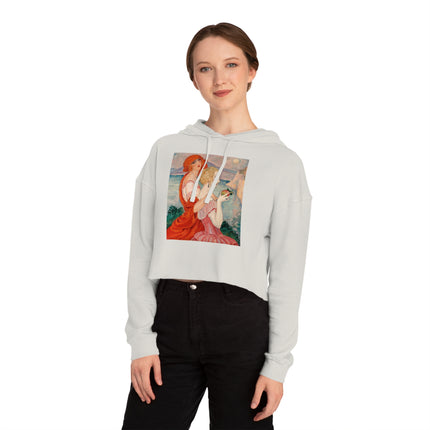 Sur la Route d'Anacapri by Gerda Wegener Women’s Cropped Hooded Sweatshirt