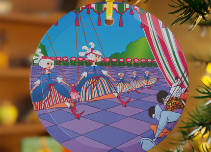 Dancing Puppets Glass Ornament