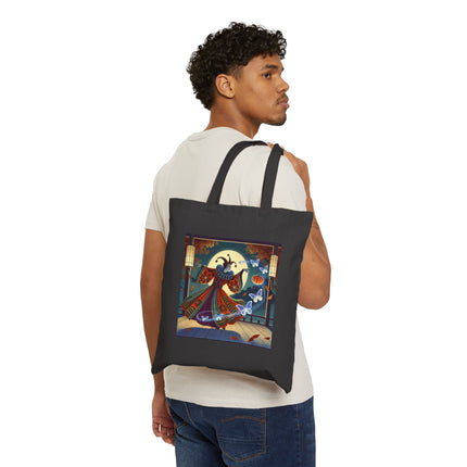Court Magician with Ghost Butterflies Cotton Canvas Tote Bag