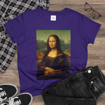 Mona Lisa by Leonardo da Vinci Women's Midweight Cotton Tee